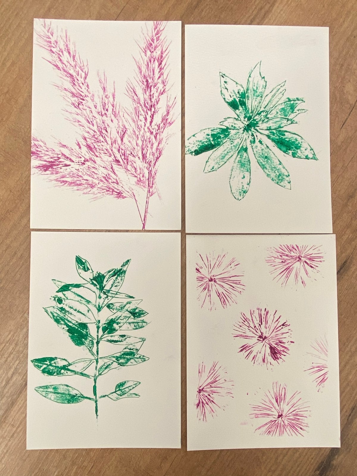 Botanische prints in kleur - set van vier, Ophalen of Verzenden, Print, Print/reproductie, Handgemaakt