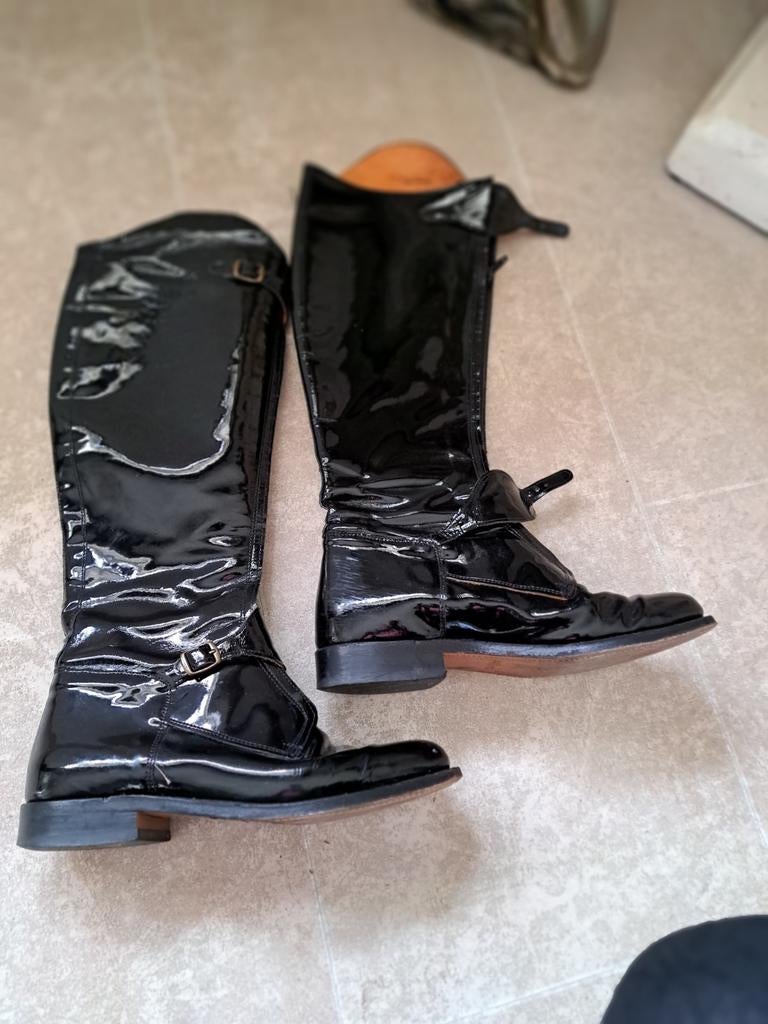 Zwart  laklaarzen met gespen, Hoge laarzen, BOOTS & WOODS, Zwart, Ophalen of Verzenden