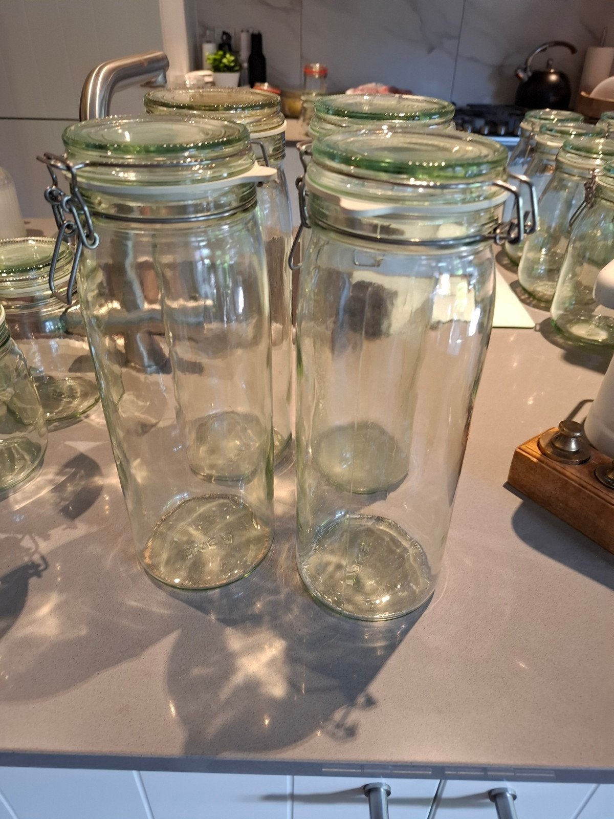 3 grote IKEA weckpotten van glas, Ophalen, Glas, IKEA, Zo goed als nieuw