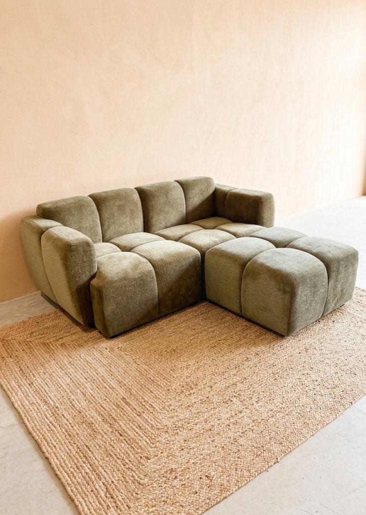 Premium Interiors MOSS modulaire bank – fluweel – 180 cm, Ophalen, ., 150 tot 200 cm, Driepersoons