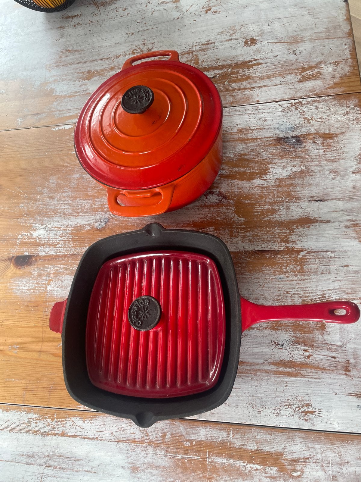 Gietijzeren Braadpan & Grillpan Set - Zware Kwaliteit, Ophalen, Gebruikt, Gietijzer, Met deksel