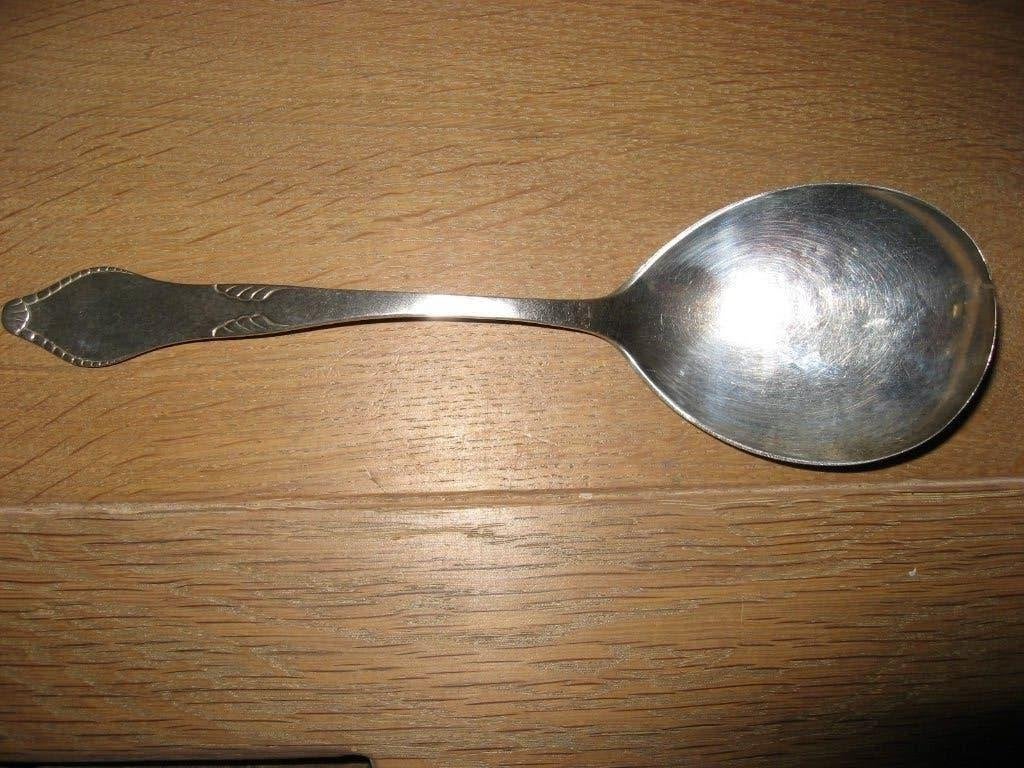 antieke Deense zilveren opschep / serving lepel H.G, 1924, Verzenden