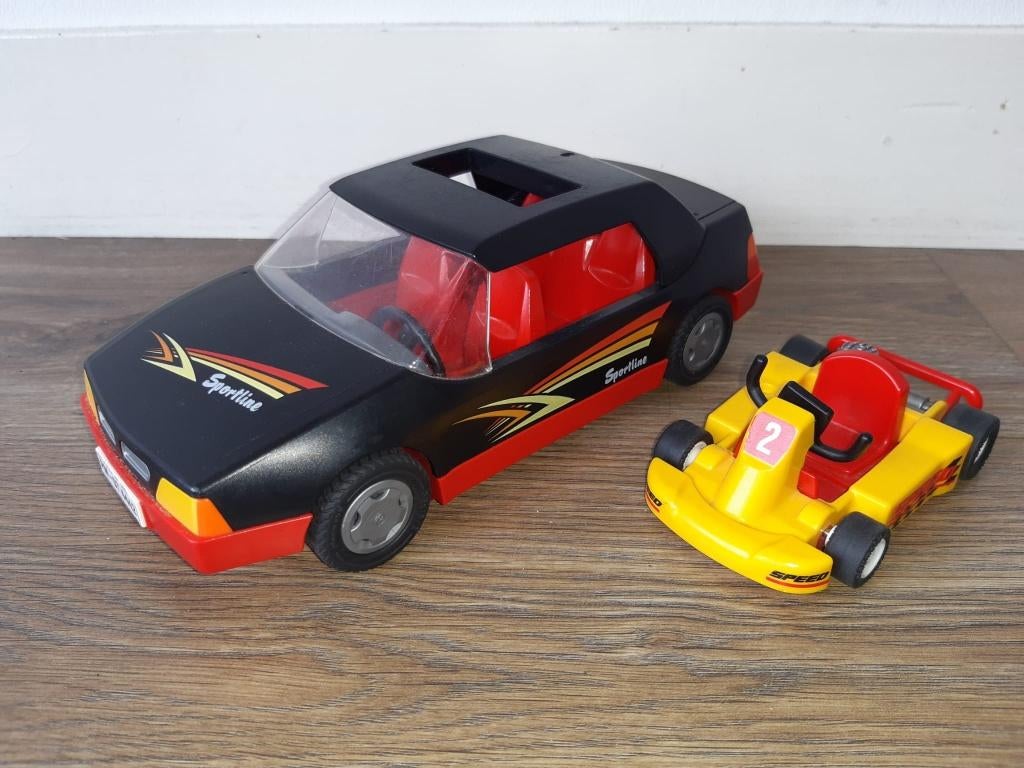 Playmobil Race Auto met Go Cart 4442, Kinderen en Baby's, Speelgoed | Playmobil, Gebruikt, Los playmobil, Ophalen of Verzenden