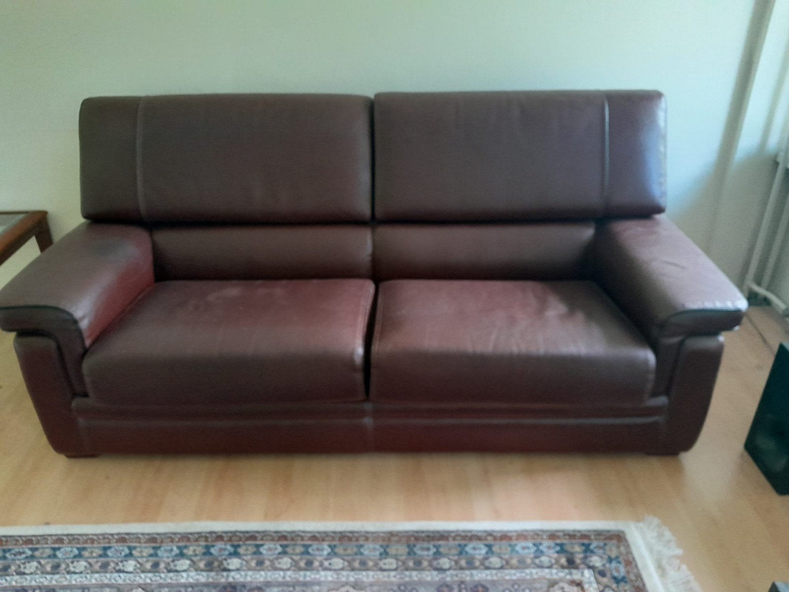Leren 2 zits bank, Ophalen, Gebruikt, 150 tot 200 cm, Tweepersoons