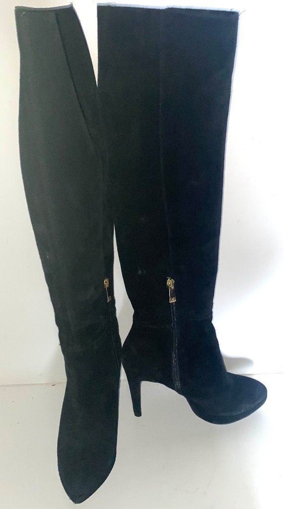 Cuple zwart suede sexy knie laarzen maat 37, Hoge laarzen, Zwart, Ophalen of Verzenden, Zo goed als nieuw