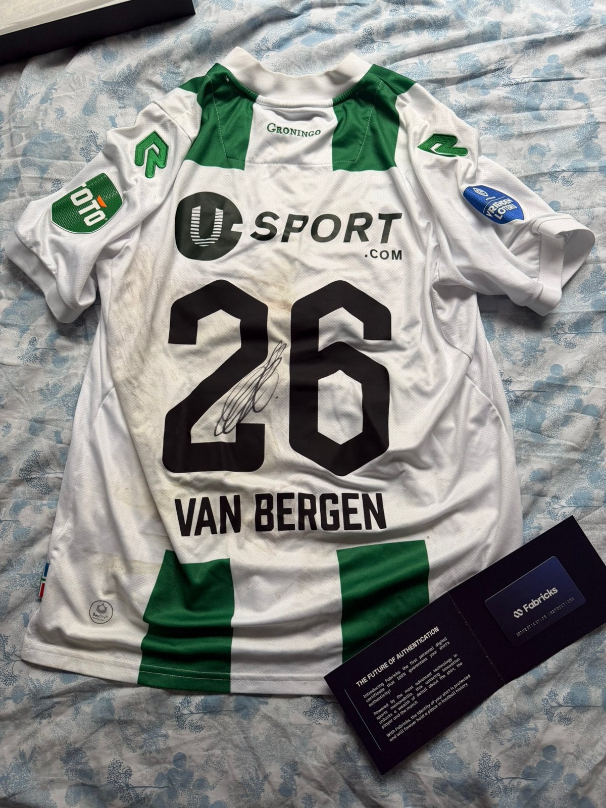 FC Groningen - gesigneerd shirt - Thom van Bergen-MatchWorn, Maat XL, Ophalen of Verzenden, Zo goed als nieuw, Shirt