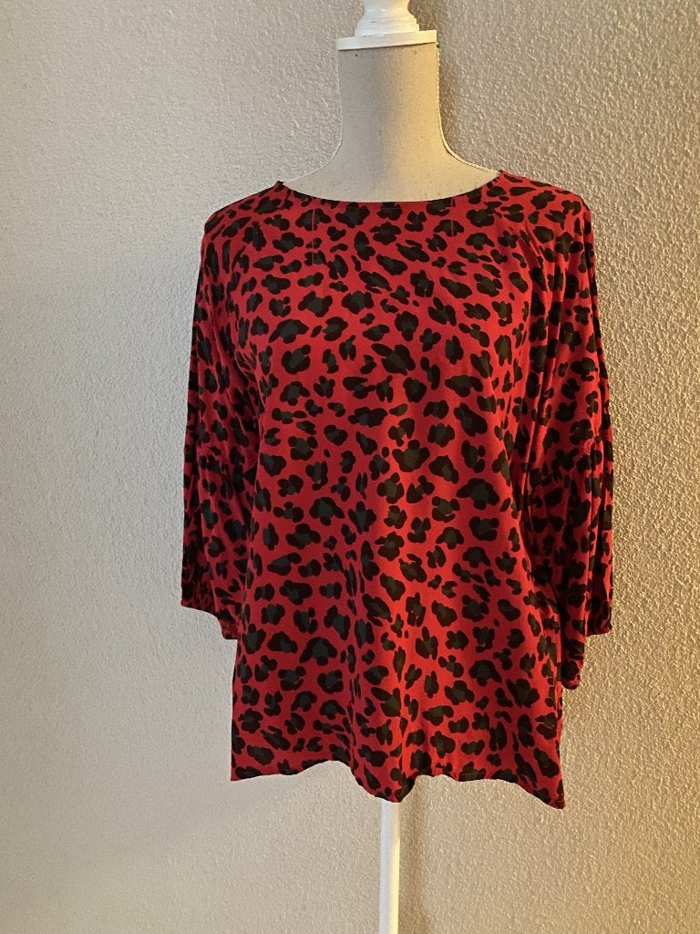 Top Blouse Rode print Maat L Transfer Nieuw, Maat 42/44 (L), Nieuw, Ophalen of Verzenden, Lange mouw