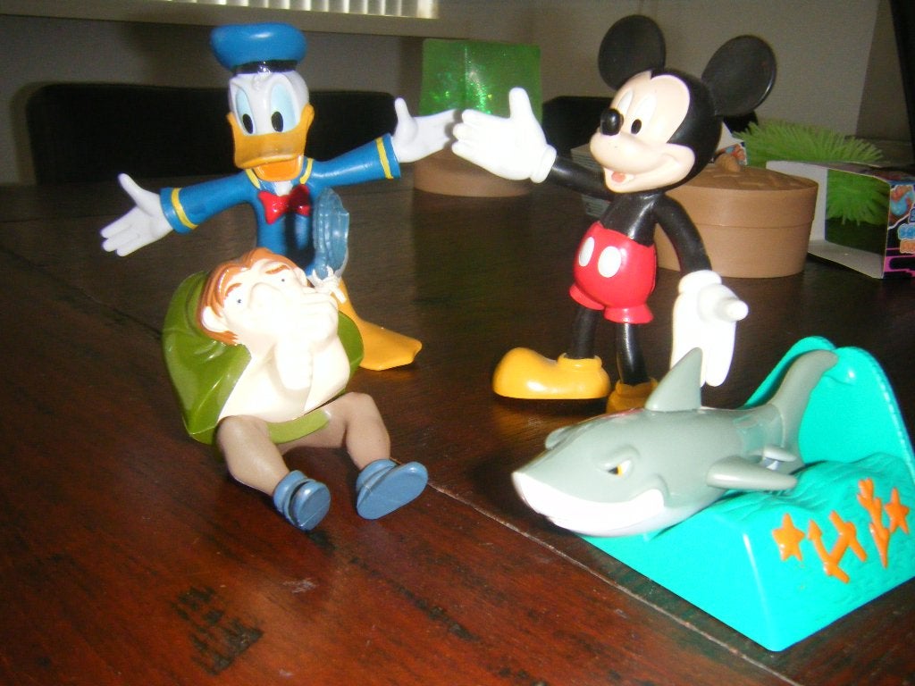 4 disney figuren, Verzamelen, Disney, Ophalen, Overige figuren, Gebruikt, Beeldje of Figuurtje