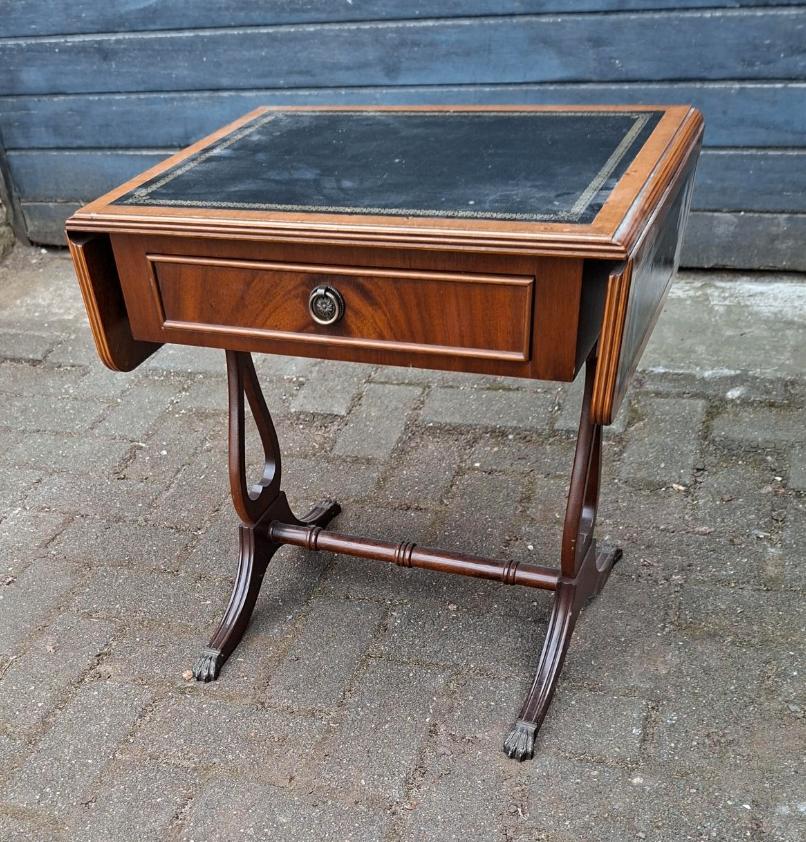 ENGELS KLAP BIJZETTAFEL, Zo goed als nieuw, VINTAGE, 60 cm of meer, Rechthoekig