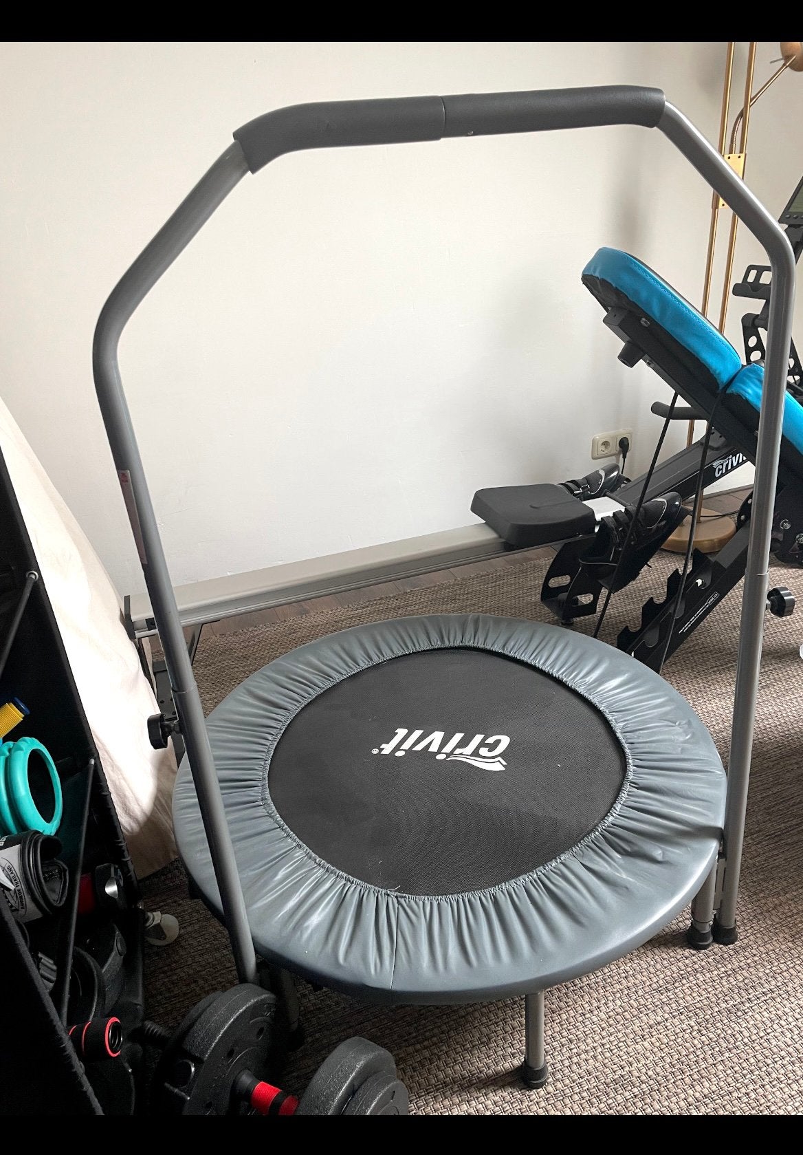 Mini trampoline met beugel