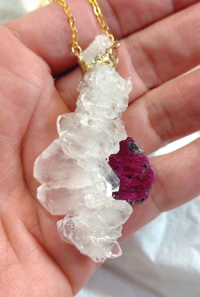 Ketting fadenkwarts en ruw robijn, Ophalen of Verzenden, Nieuw