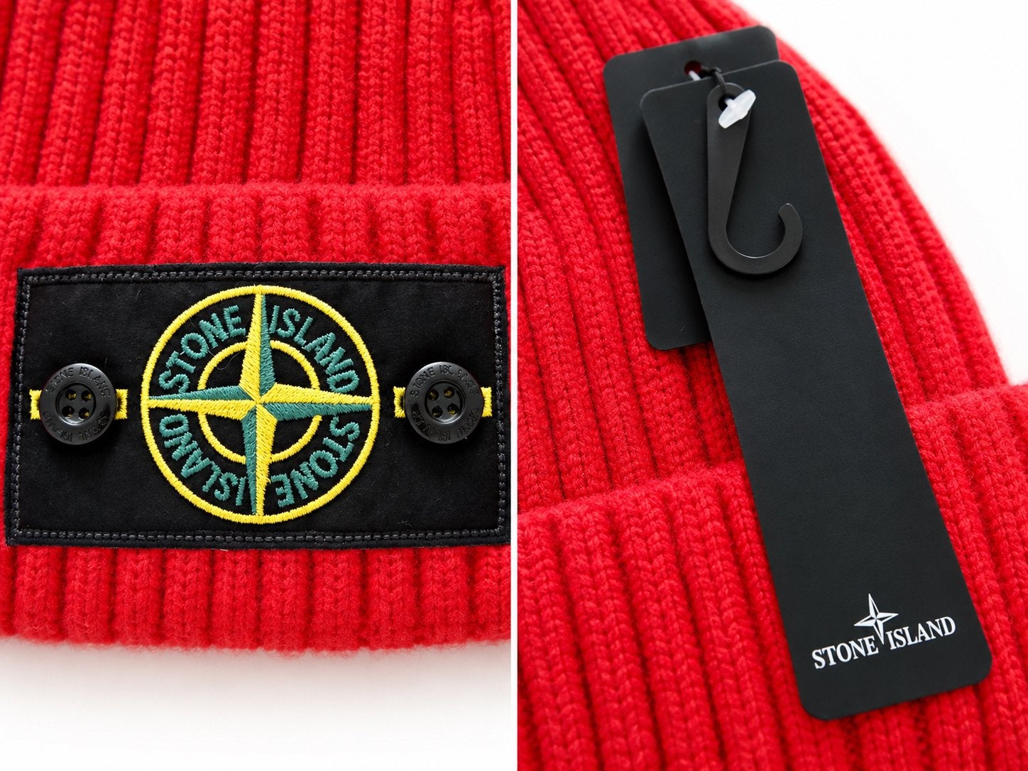 Stone Island Muts Rood Beanie Nieuw met Label, Verzenden, Nieuw, Overige maten, Muts