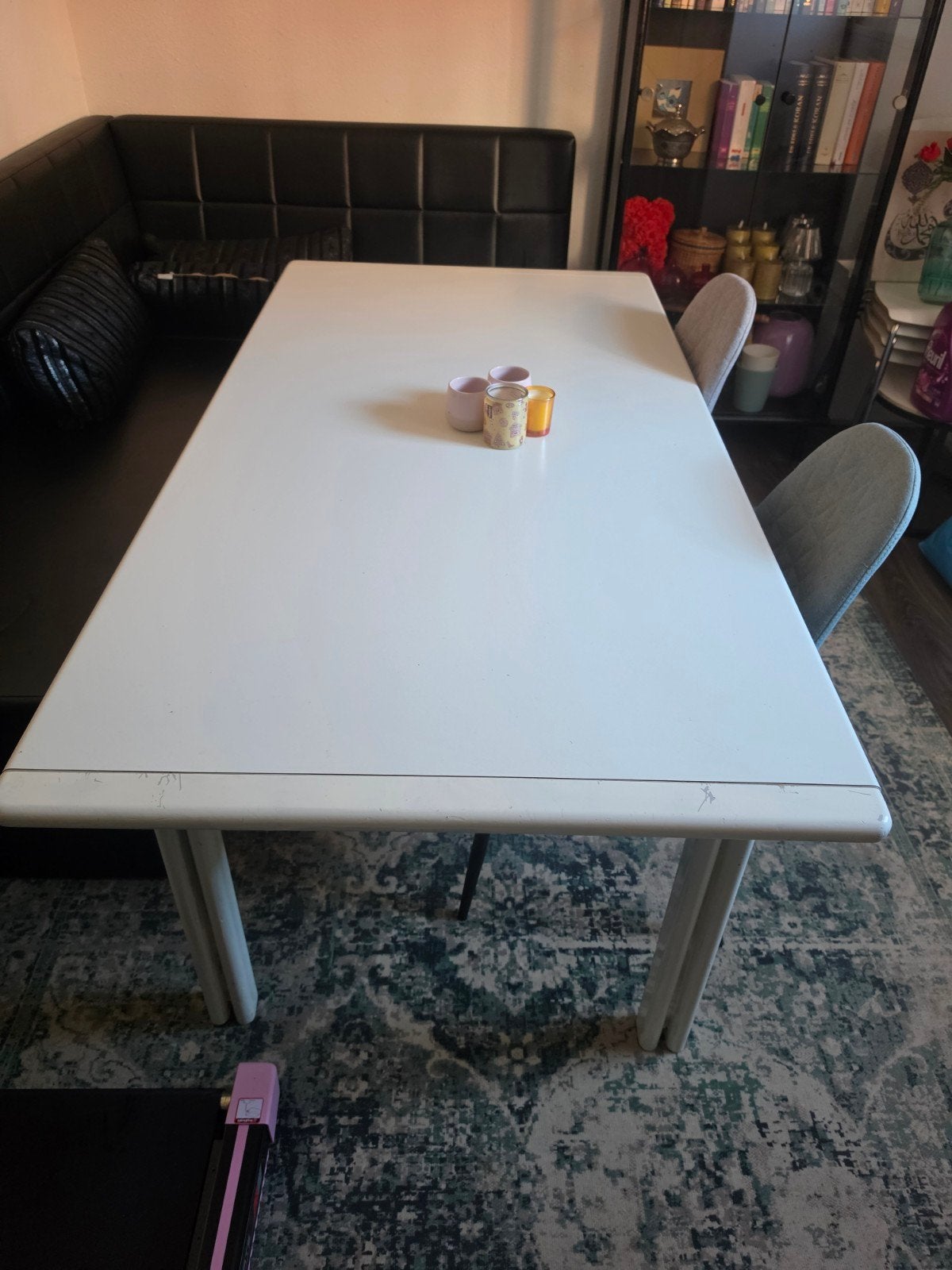 Uitschuifbare eettafel voor 4 tot 10 personen, Gebruikt, Vijf personen of meer, 150 tot 200 cm, Rechthoekig