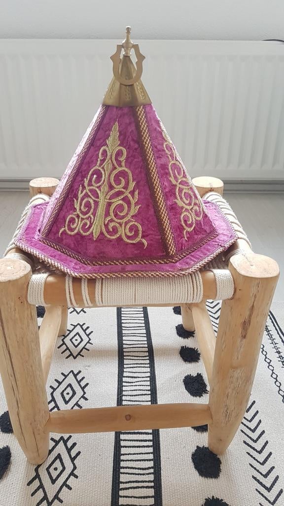 Oosterse achthoekige schaal met velours deksel, Nieuw, Roze, Ophalen of Verzenden, Oosters