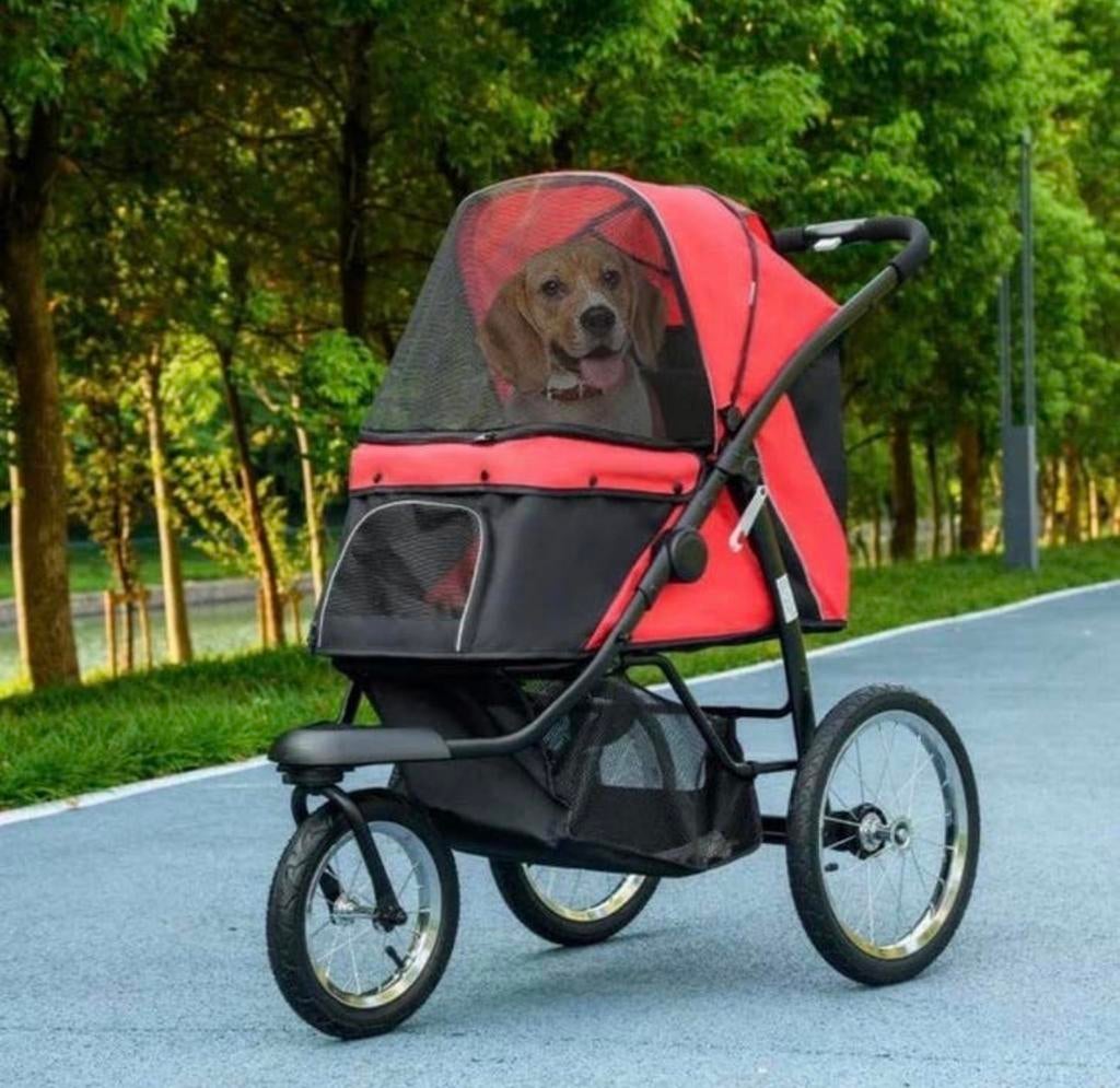 Opvouwbare hondenwagen met zonbescherming, netvensters NIEUW, Dieren en Toebehoren, Ophalen of Verzenden, Nieuw