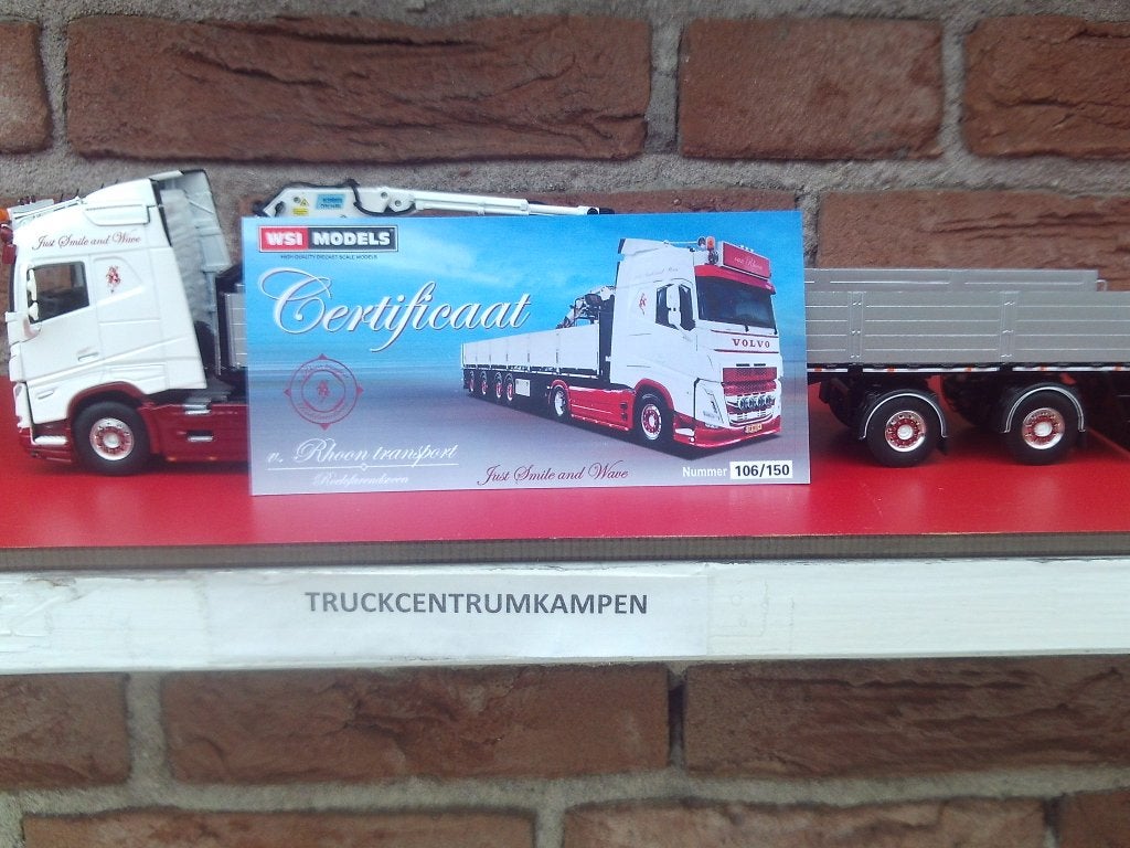 WSI  Volvo  FH5  Globetrotter  van  van  Rhoon., Hobby en Vrije tijd, Modelauto's | 1:50, Ophalen of Verzenden, Nieuw, Bus of Vrachtwagen