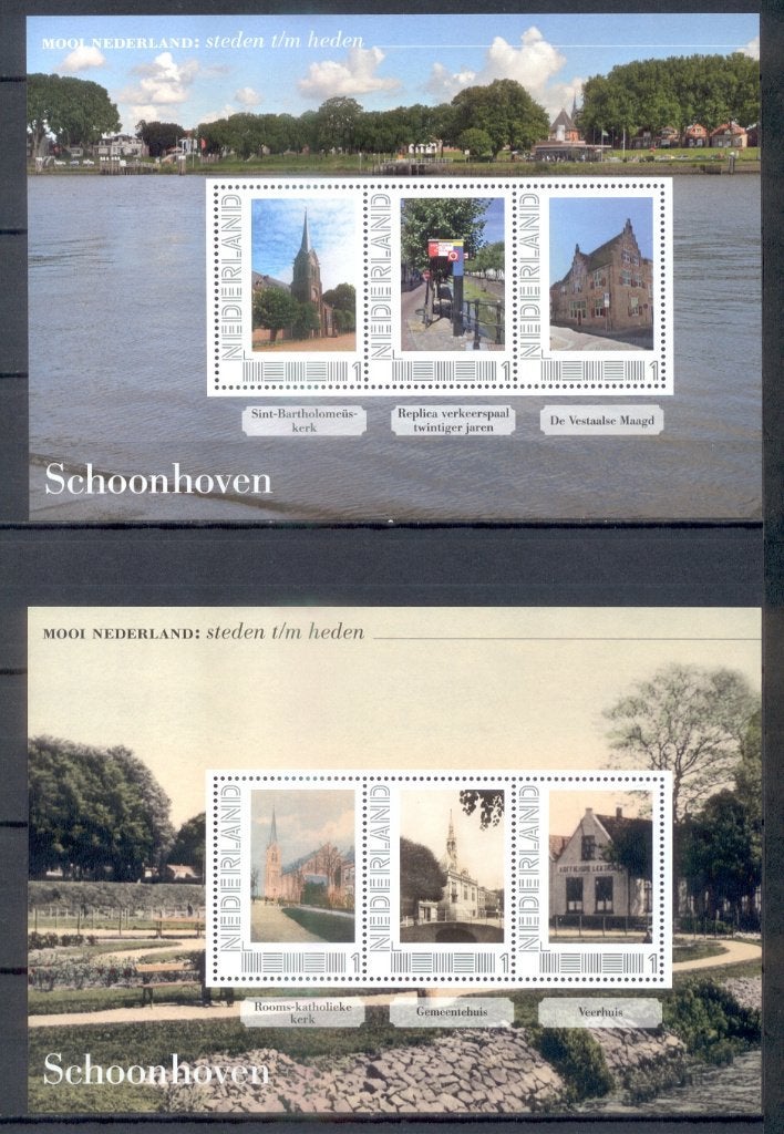 2 vellen mooi nederland heden - verleden - schoonhoven, Ophalen of Verzenden, Na 1940, Postfris