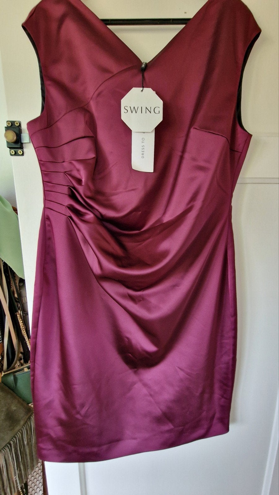 Swing Cocktailjurk Bordeauxrood Maat 46, Kleding | Dames, Jurken, Maat 46/48 (XL) of groter, Nieuw, Ophalen of Verzenden, Swing