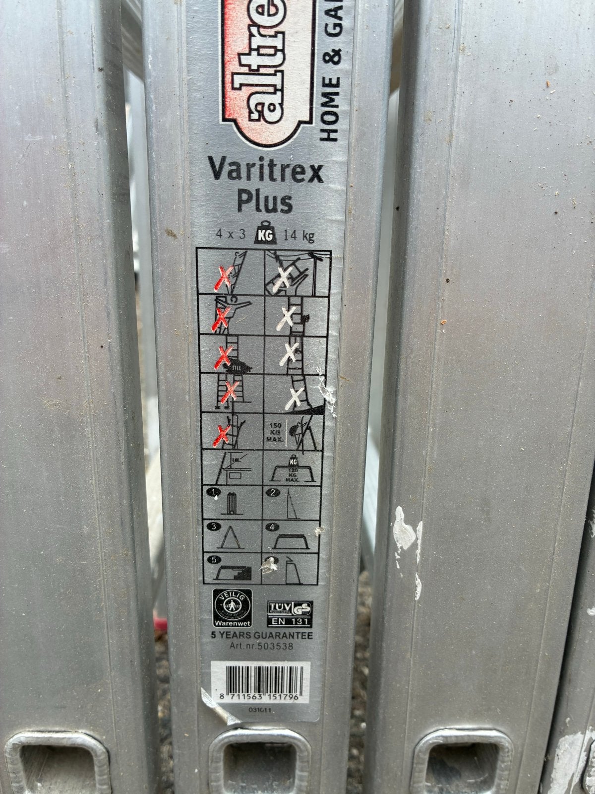 Varitrex Plus 4x3 opvouwbare ladder, Ophalen, Zo goed als nieuw, Ladder, Opvouwbaar of Inschuifbaar