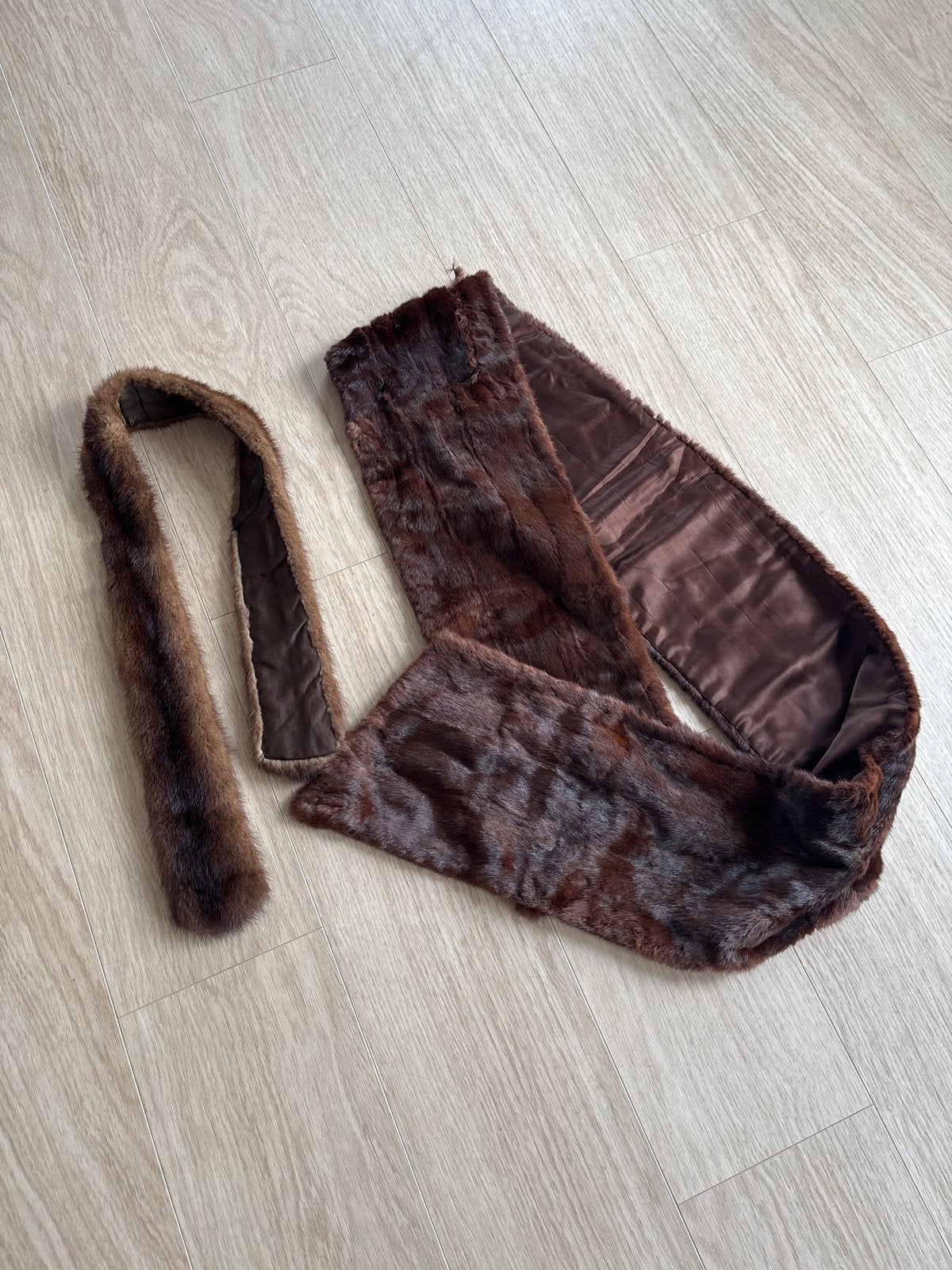 Vintage Bont Sjaals - Kort & Lang (met kleine beschadiging), Kleding | Dames, Ophalen of Verzenden, Gedragen, Sjaal