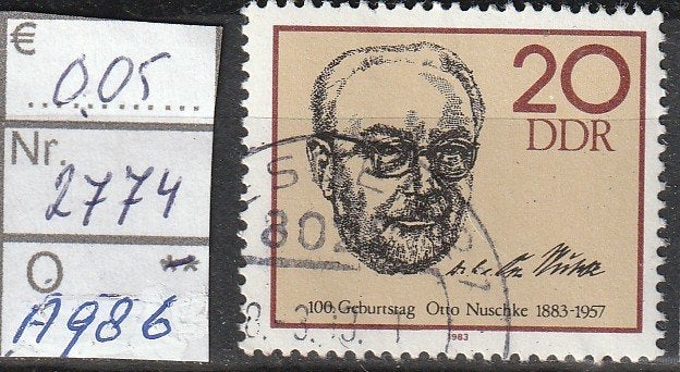 DDR Nuschke Michel 2774 Nr.A986g, Verzenden, DDR, Gestempeld