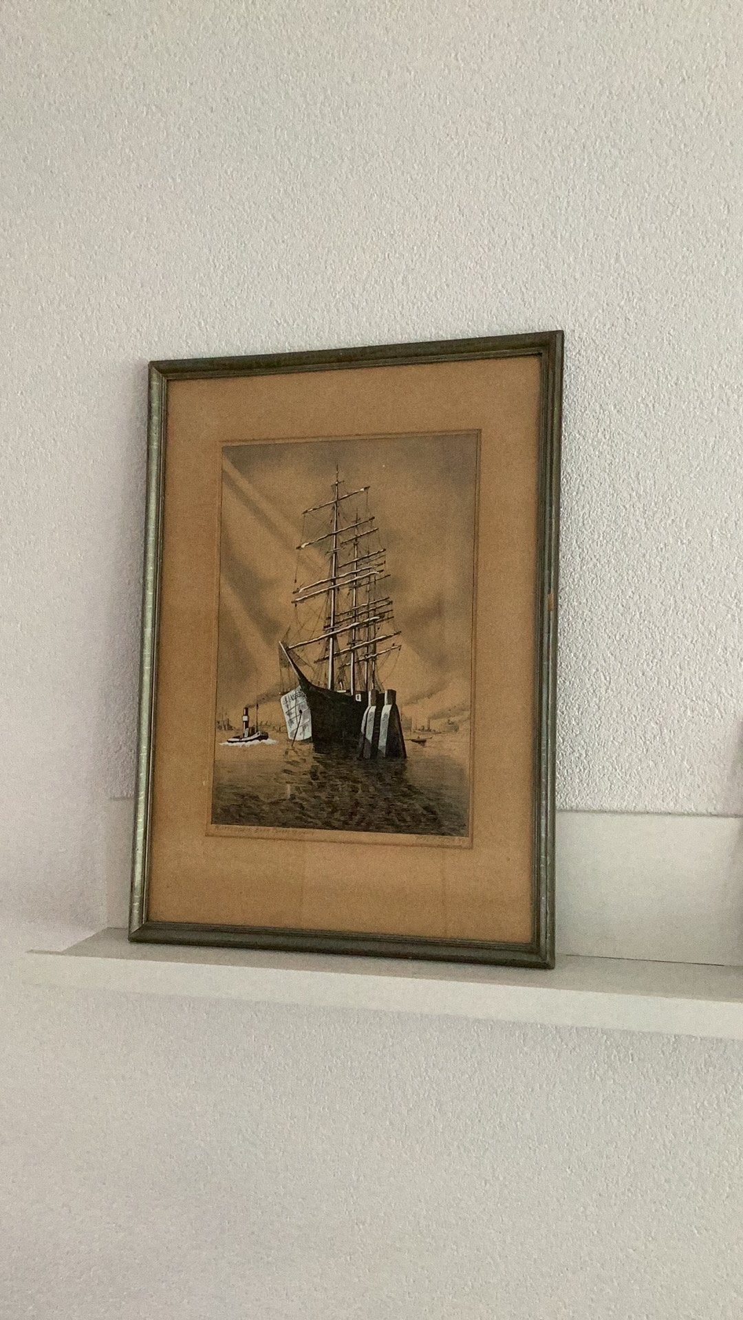 Orginele pentekening / schilderij van P Vlietstra uit 1946., Ophalen of Verzenden, Tekening