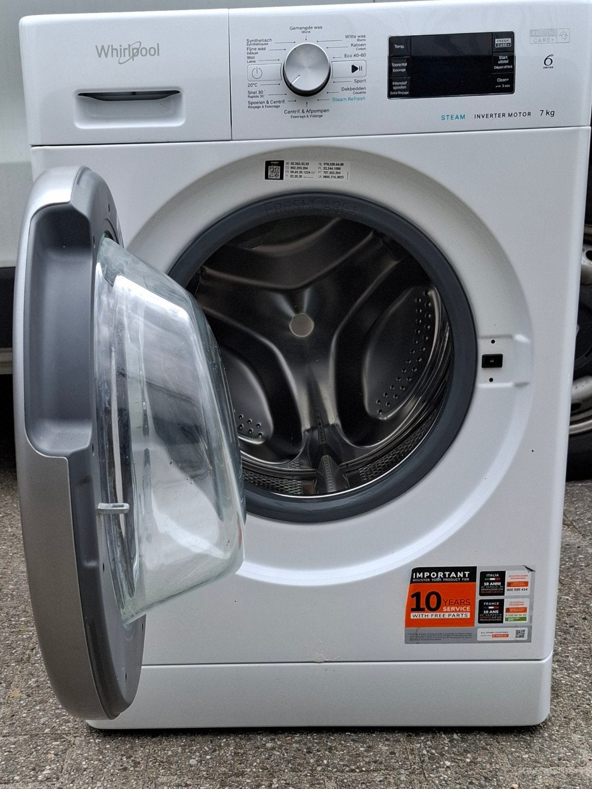 Nette jong gebruikte whirlpool wasautomaat, Ophalen, Voorlader, Whirlpool.com, 1200 tot 1600 toeren