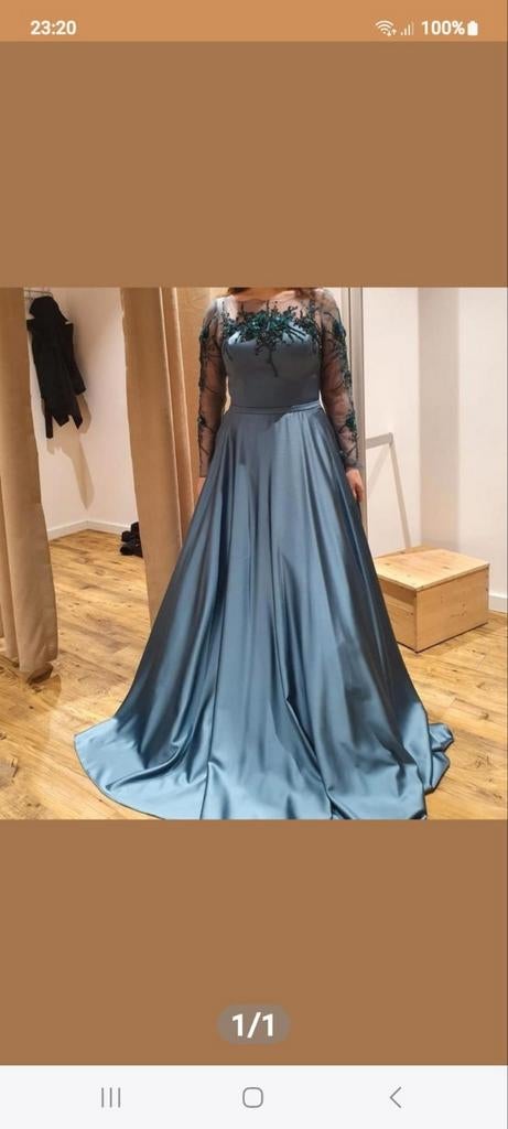 abiye jurk blauw maat 42/44, Kleding | Dames, Ophalen of Verzenden, Nieuw, Blauw, Trouwjurk