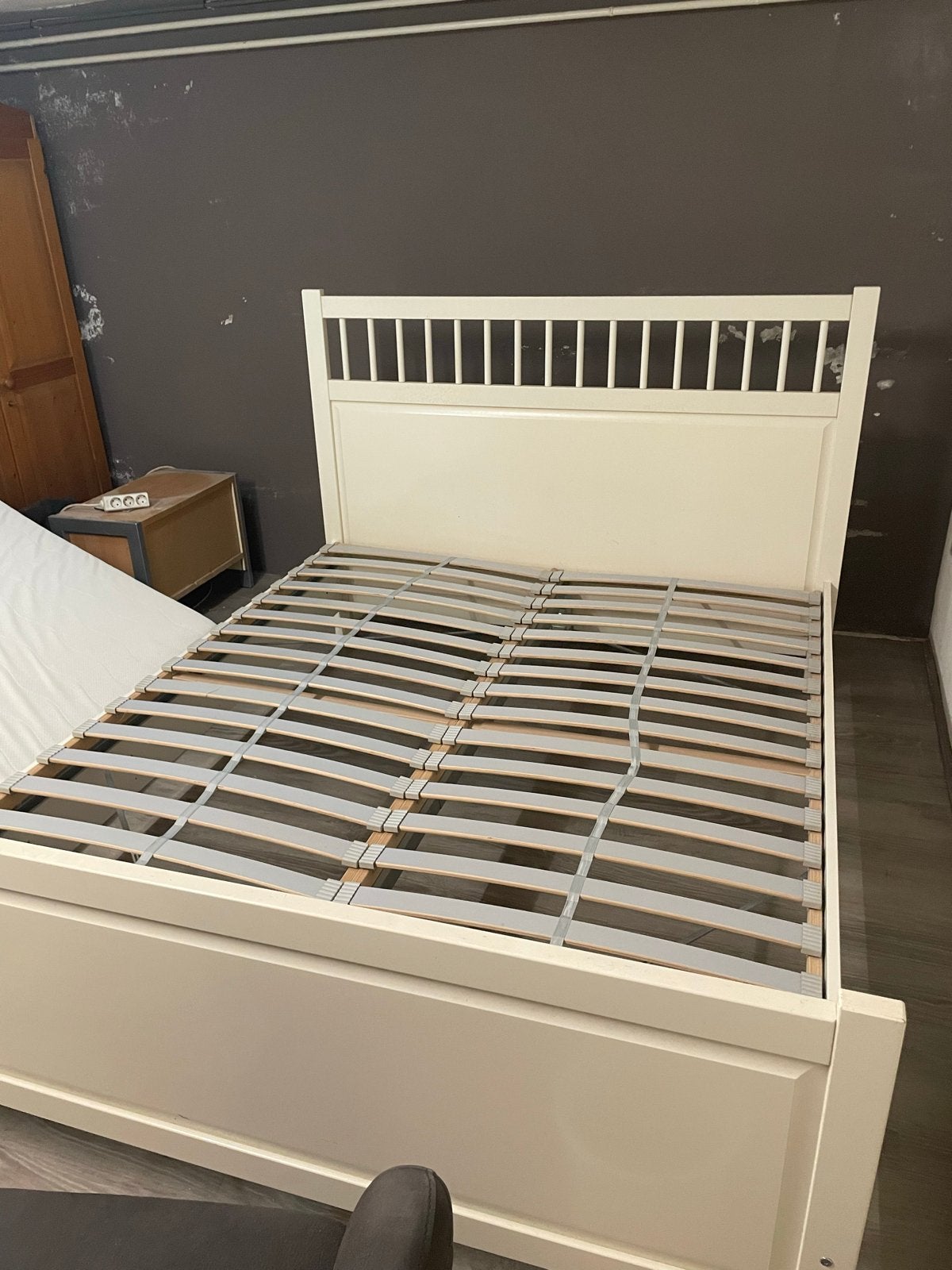 Ikea tweepersoonsbed met zgan matras - ideaal voor student, Ophalen, Wit, Tweepersoons, 140 cm