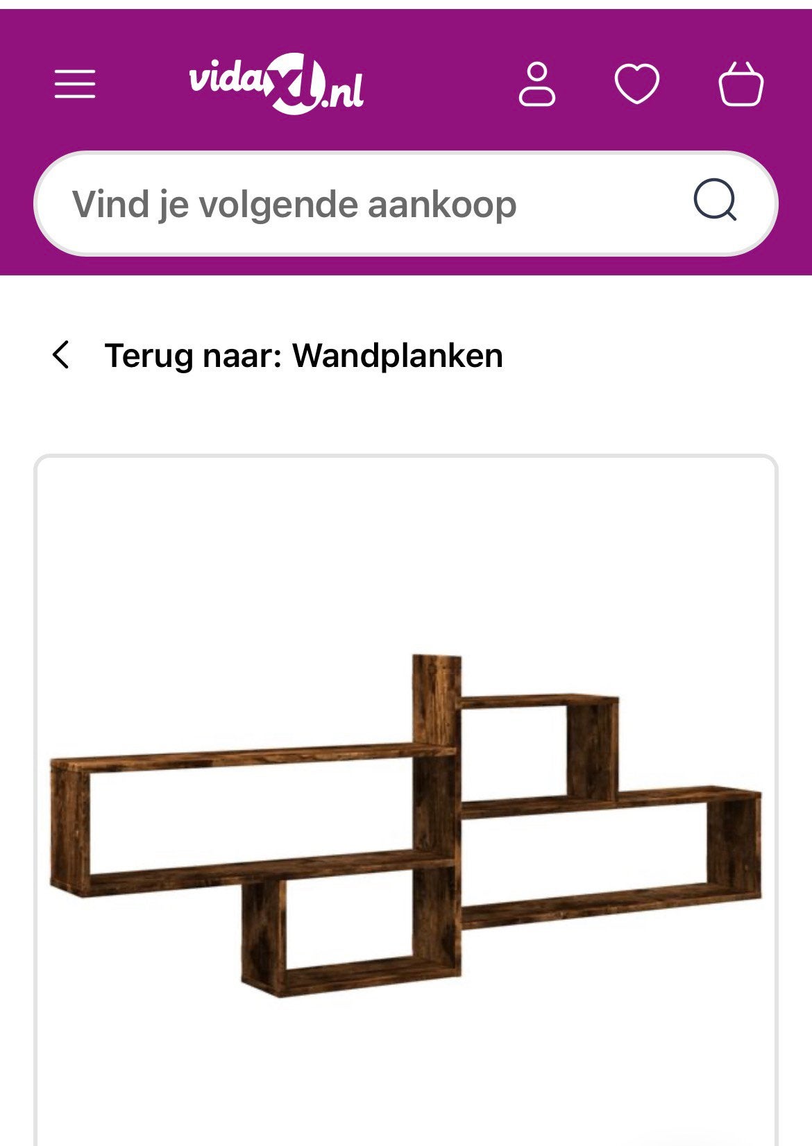 Wandschap van Vida XL Kleur: gerookt eiken, Ophalen, Nieuw