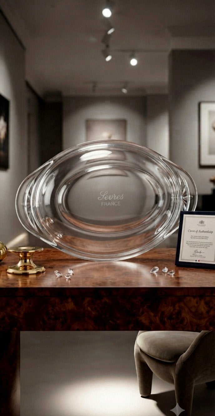 Cristal de Sèvres Schaal - Zwaar Frans Kristal - 30 cm, Ophalen of Verzenden