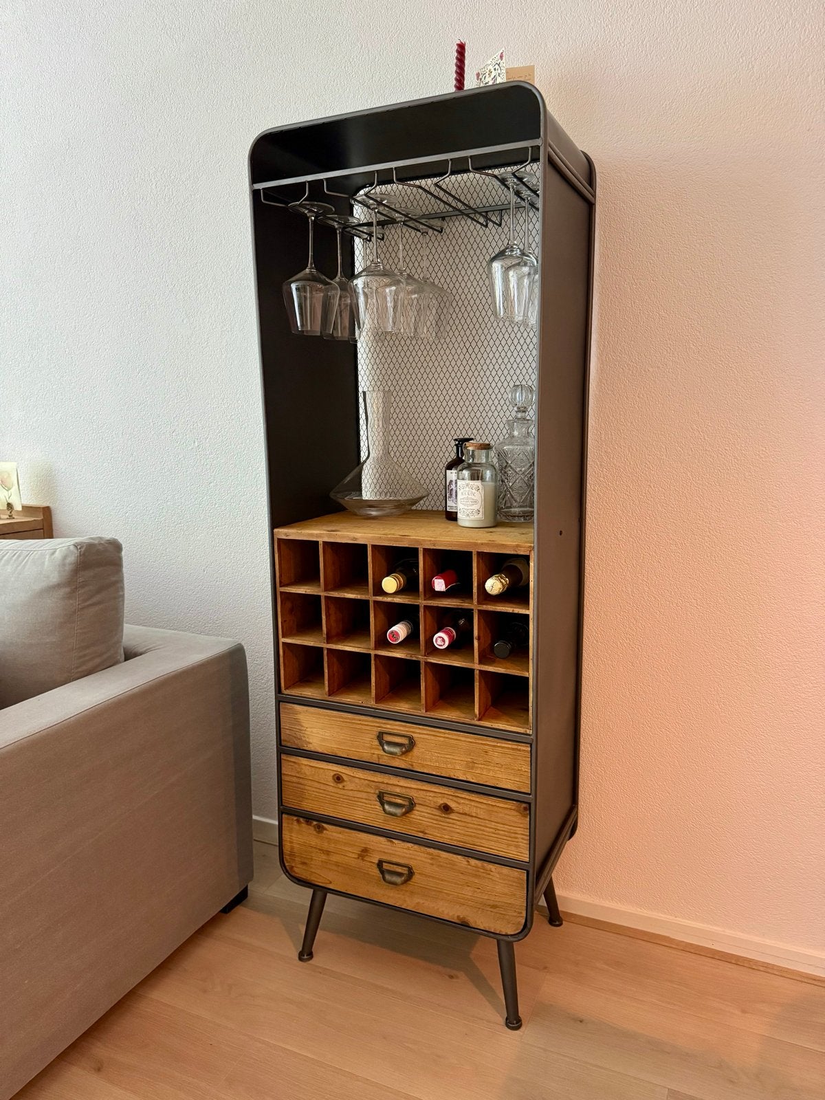 Dutchbone Wijnkast, Huis en Inrichting, Ophalen, Gebruikt, 15 tot 25 flessen, 75 – 100