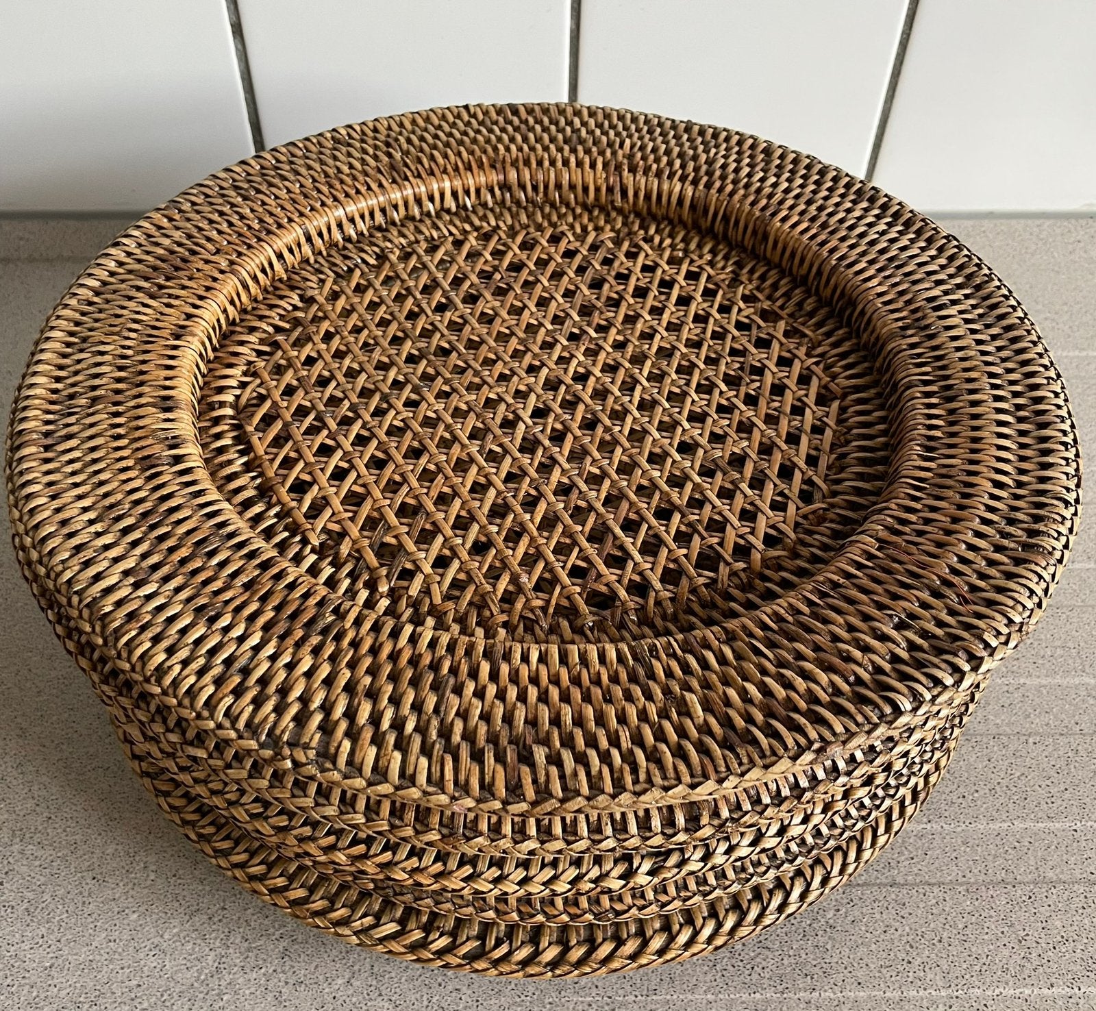 6 rotan onderborden bord, Huis en Inrichting, Woonaccessoires | Onderzetters, Ophalen of Verzenden, Zo goed als nieuw, Bord