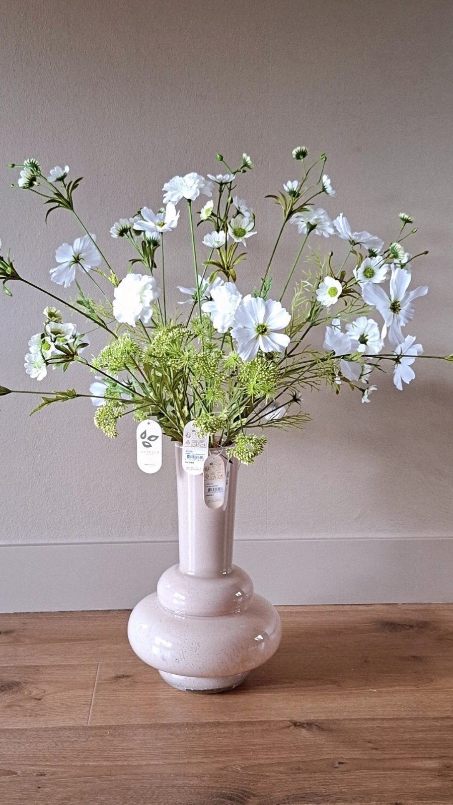 Zijden bloemen boeket wit van €49,95 voor €39,95, Binnen, Nieuw, Ophalen of Verzenden, Wit