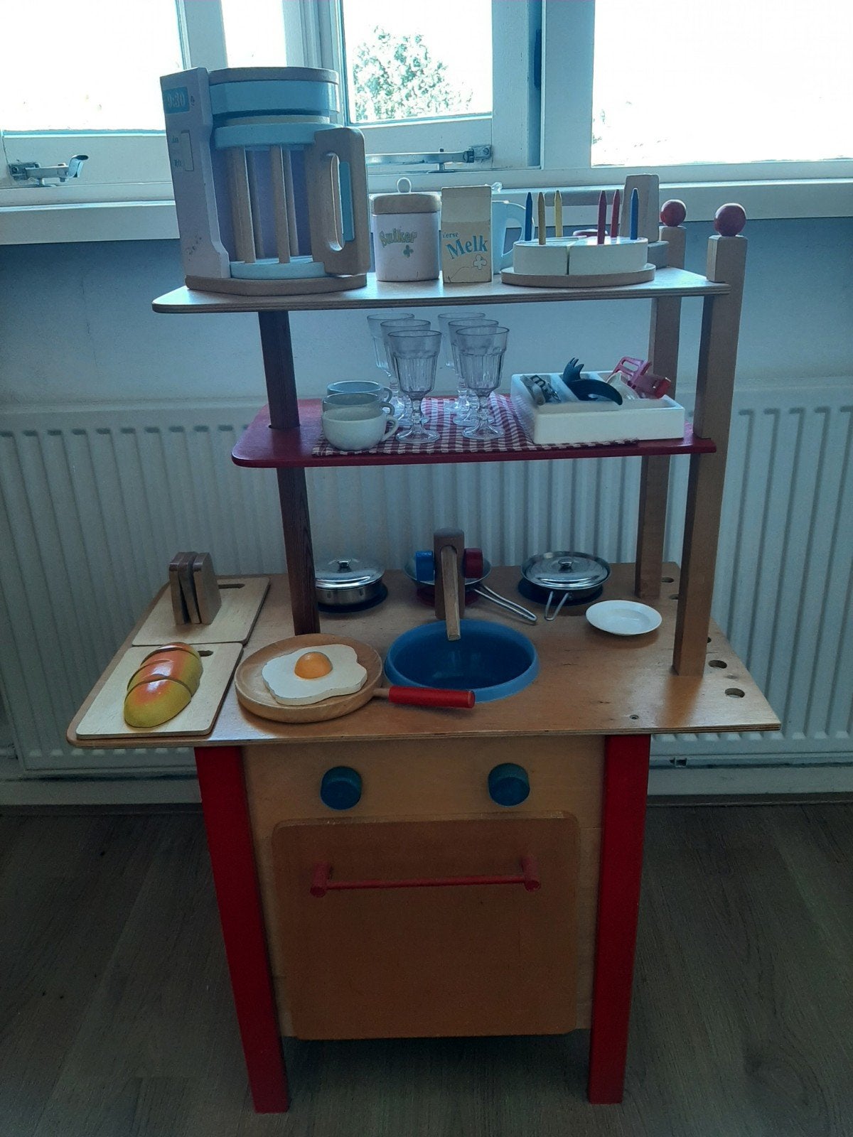 Dubbele houten speelkeuken met veel accessoires, Ophalen, Gebruikt, Jongen of Meisje