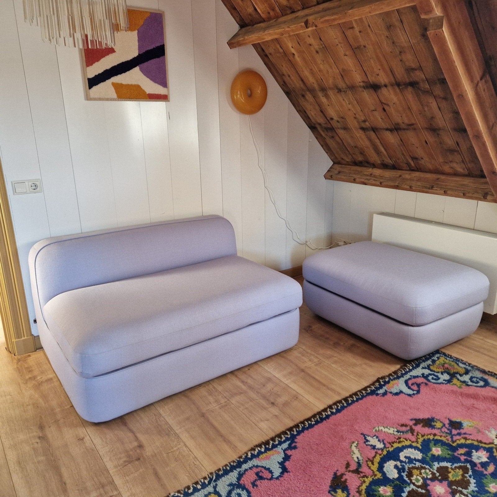 Fest Bowie 1,5 zits bank met hocker/poef, Ophalen, 150 tot 200 cm, Tweepersoons, 75 tot 100 cm