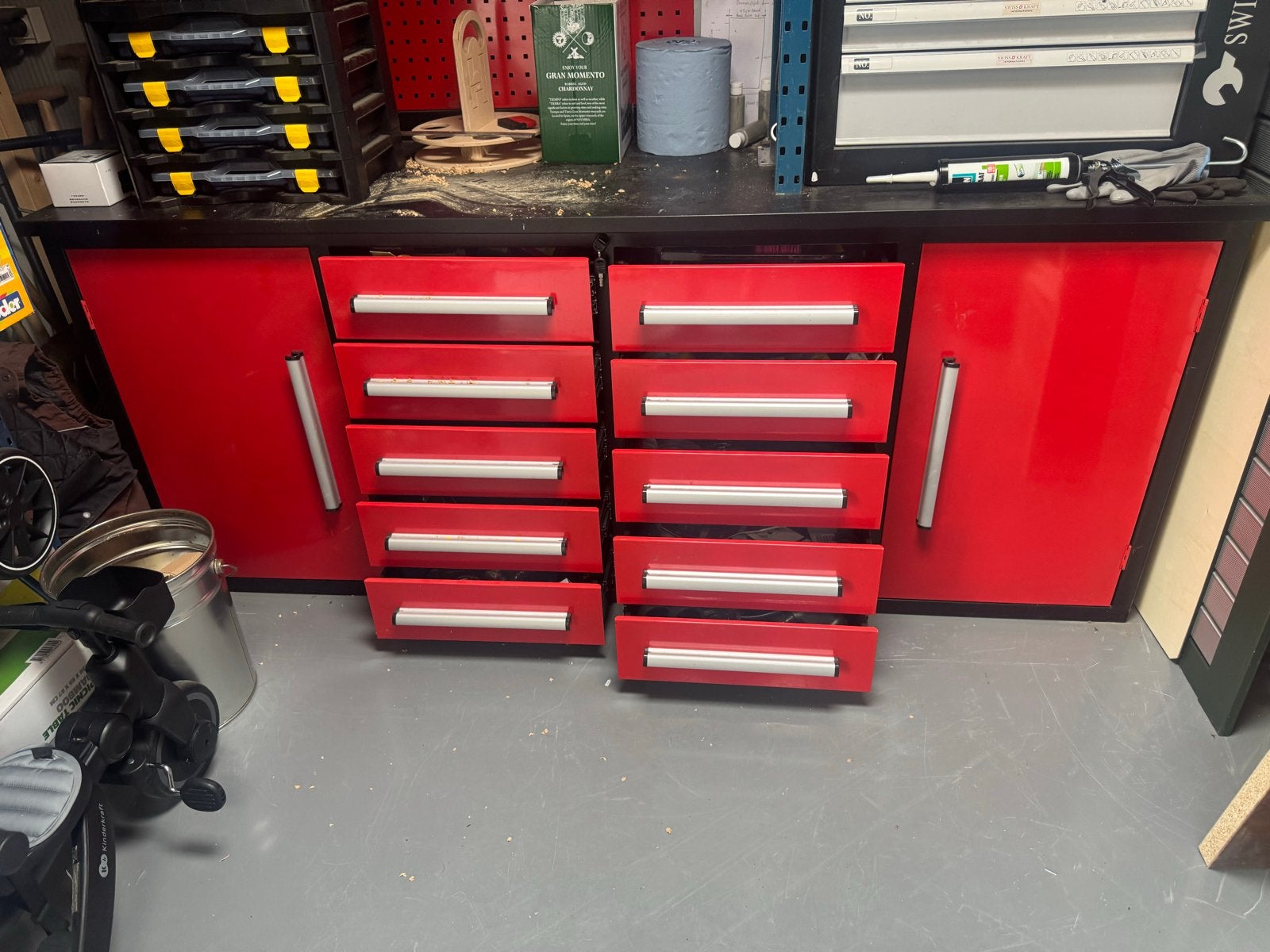 Werkbank met lades en kasten werktafel werk bank werkplaats, Ophalen, Gebruikt, 170 cm of meer