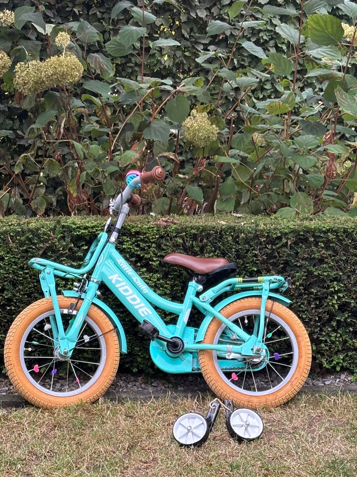 Meisjes fiets 14 inch kiddie little lady, Ophalen, Gebruikt, Minder dan 16 inch, Zijwieltjes