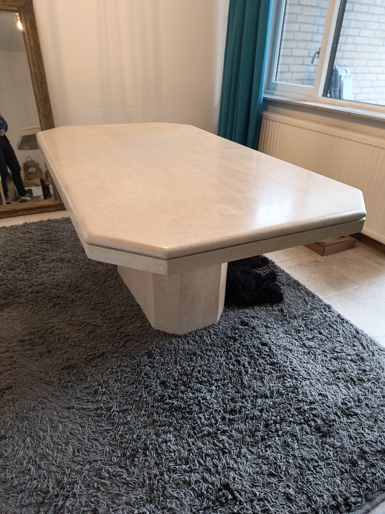 Travertin Eettafel plus Salontafel Mooie set!, Huis en Inrichting, Tafels | Eettafels, Ophalen, Overige materialen, 50 tot 100 cm
