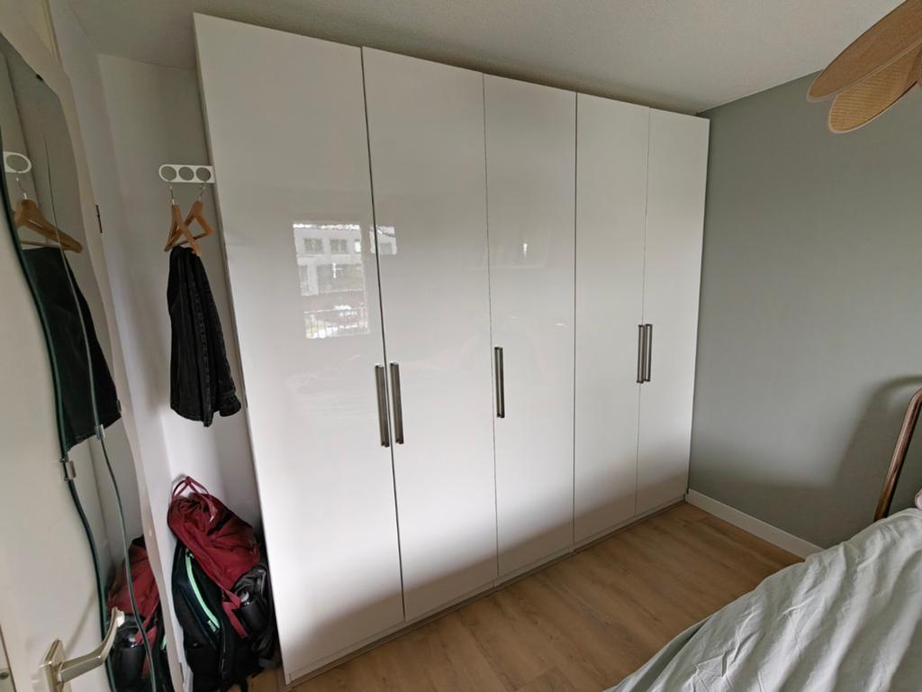 IKEA PAX 250 x 58 x 236 hoogglans wit, ophalen 22-27 mei, Gebruikt, 200 cm of meer, 200 cm of meer, Overige houtsoorten