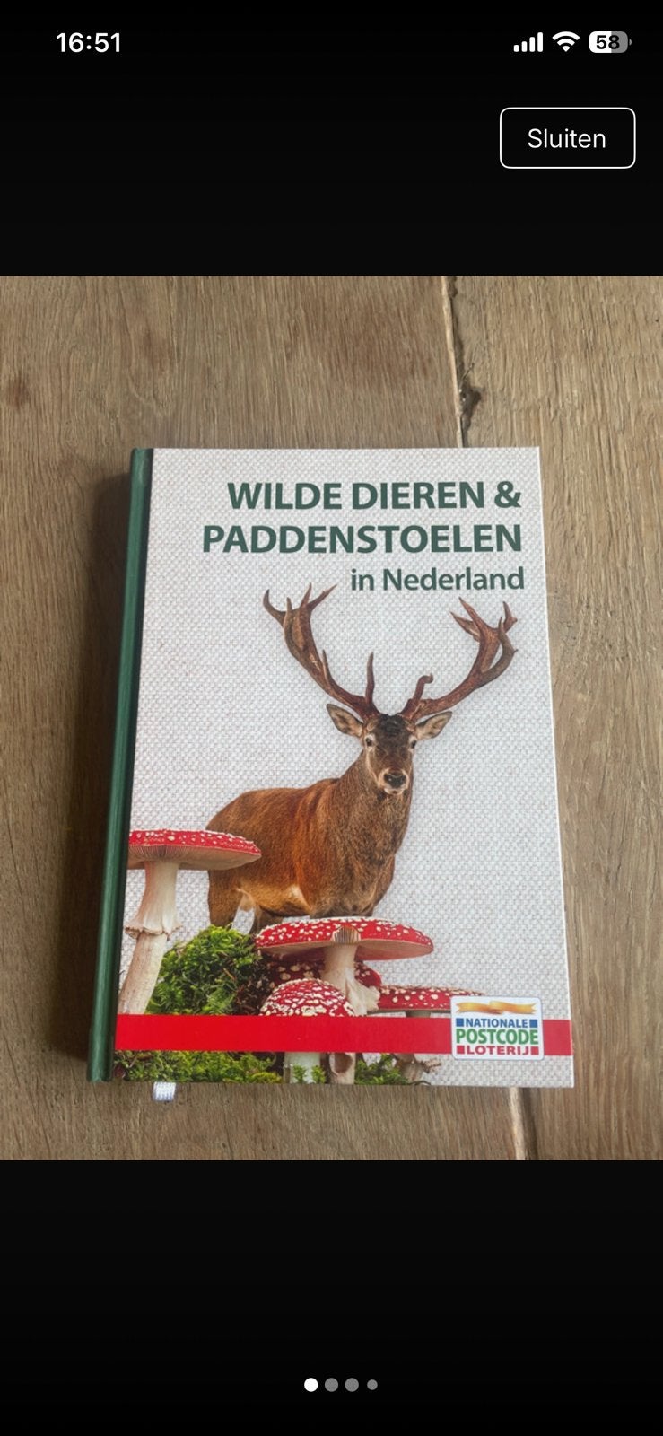 Postcode loterij boek , wilde dieren en paddenstoelen-Nieuw., Ophalen of Verzenden, Zo goed als nieuw, Overige diersoorten
