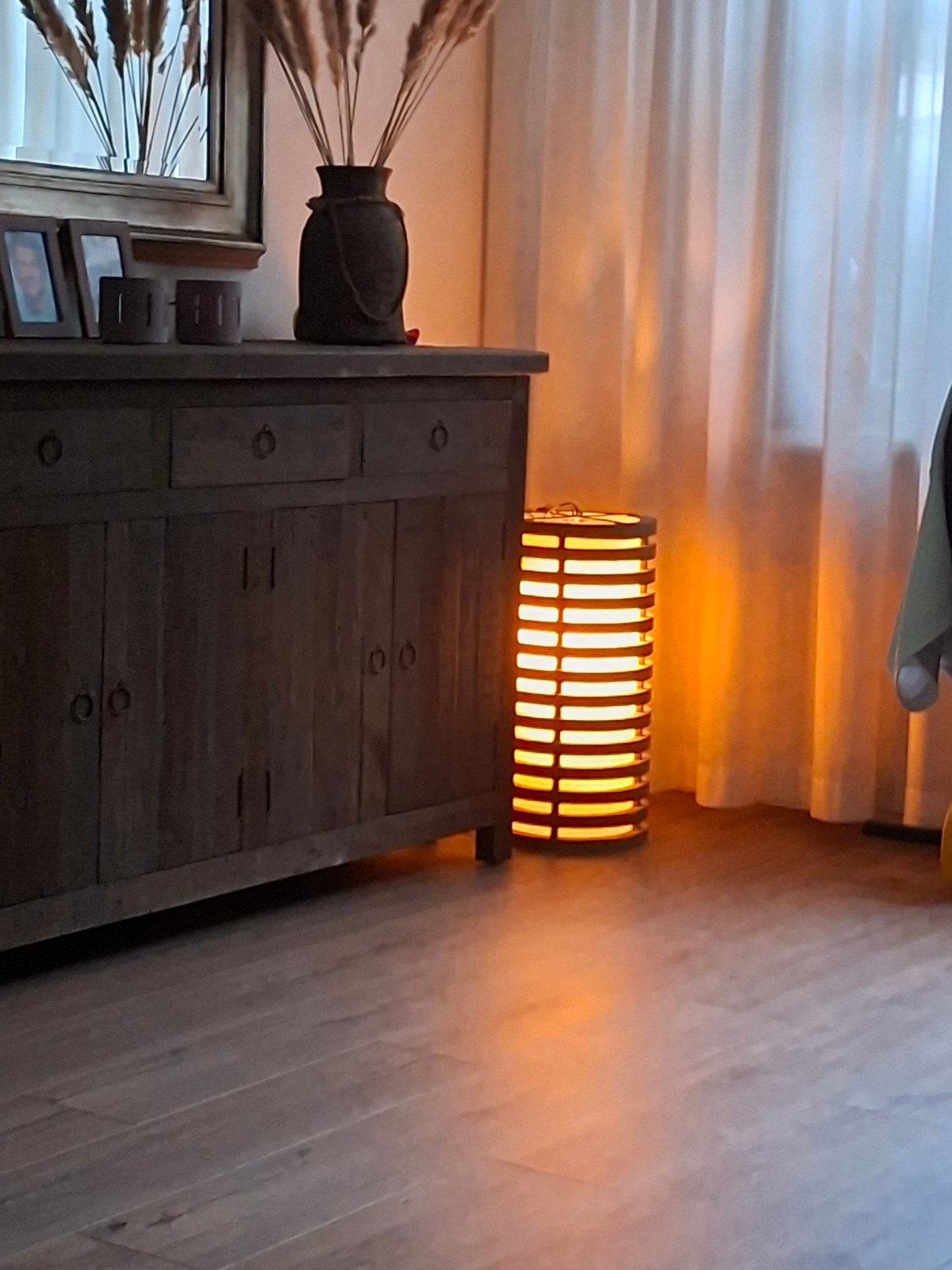 Cilindrische hanglamp / vloerlamp - 60x30 cm, Huis en Inrichting, Ophalen, Modern, Sfeervol, E27 (groot), Zo goed als nieuw