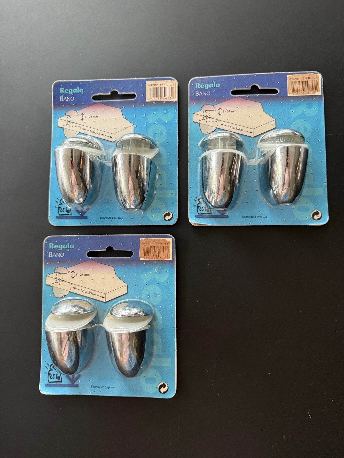 Nieuwe plankdragers/glashouders voor badkamer (3 sets), Overige kleuren, Overige merken, Overige typen, Nieuw