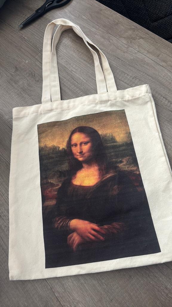 Mona Lisa Tote Bag - Stijlvolle en ruime draagtas, Ophalen of Verzenden, Gebruikt, Beige, Shopper