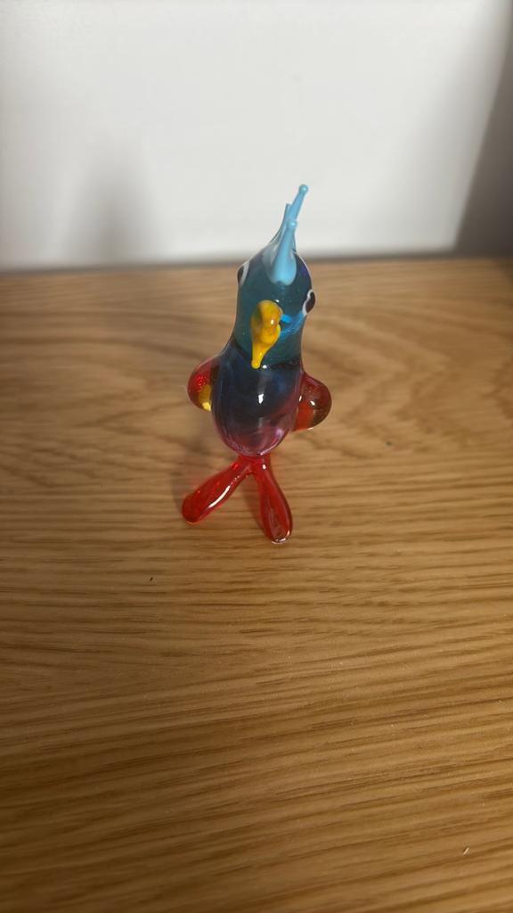 Murano glazen vogel 8 cm - Kleurrijk en decoratief, Verzamelen, Beelden en Beeldjes, Ophalen of Verzenden, Zo goed als nieuw, Dier