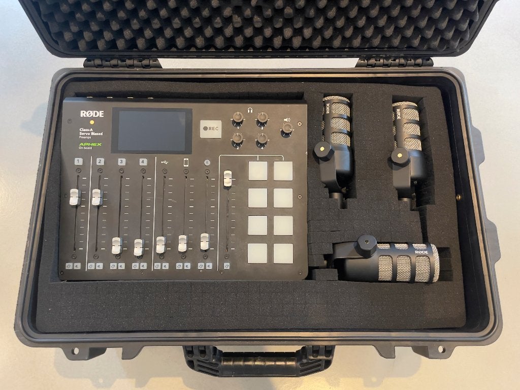 Complete RØDE Podcast Studio Set (Rodecaster Pro + podmics), Ophalen, Zo goed als nieuw, Audio