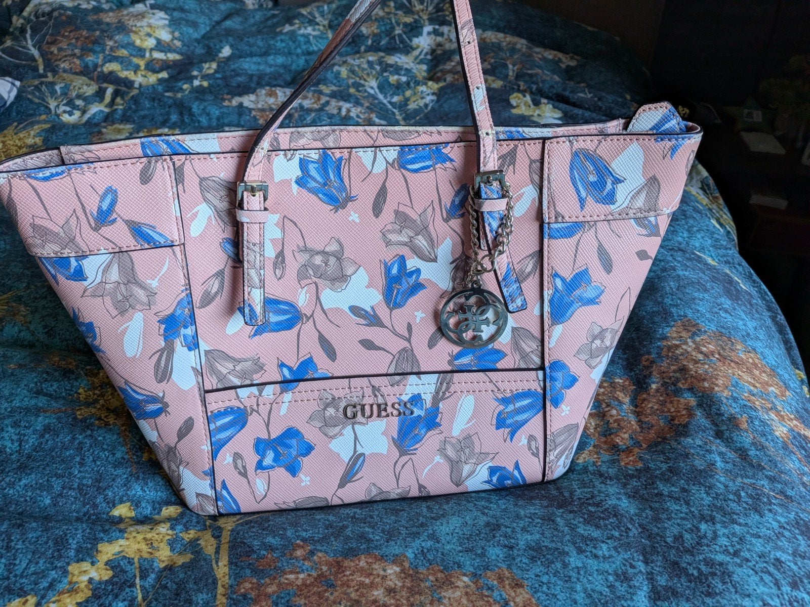 Guess tas met bloemenprint - Zo goed als nieuw, Ophalen, Zo goed als nieuw, Roze, Handtas
