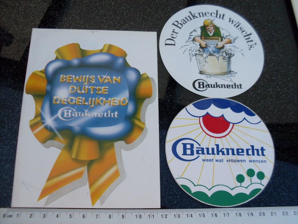 3x sticker Bauknecht, Verzenden, Zo goed als nieuw, Merk