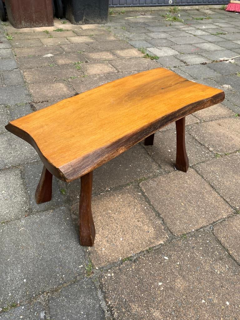 Brutalist Jaren '60 Mimi Bijzettafel - Massief Hout boomstam, Ophalen