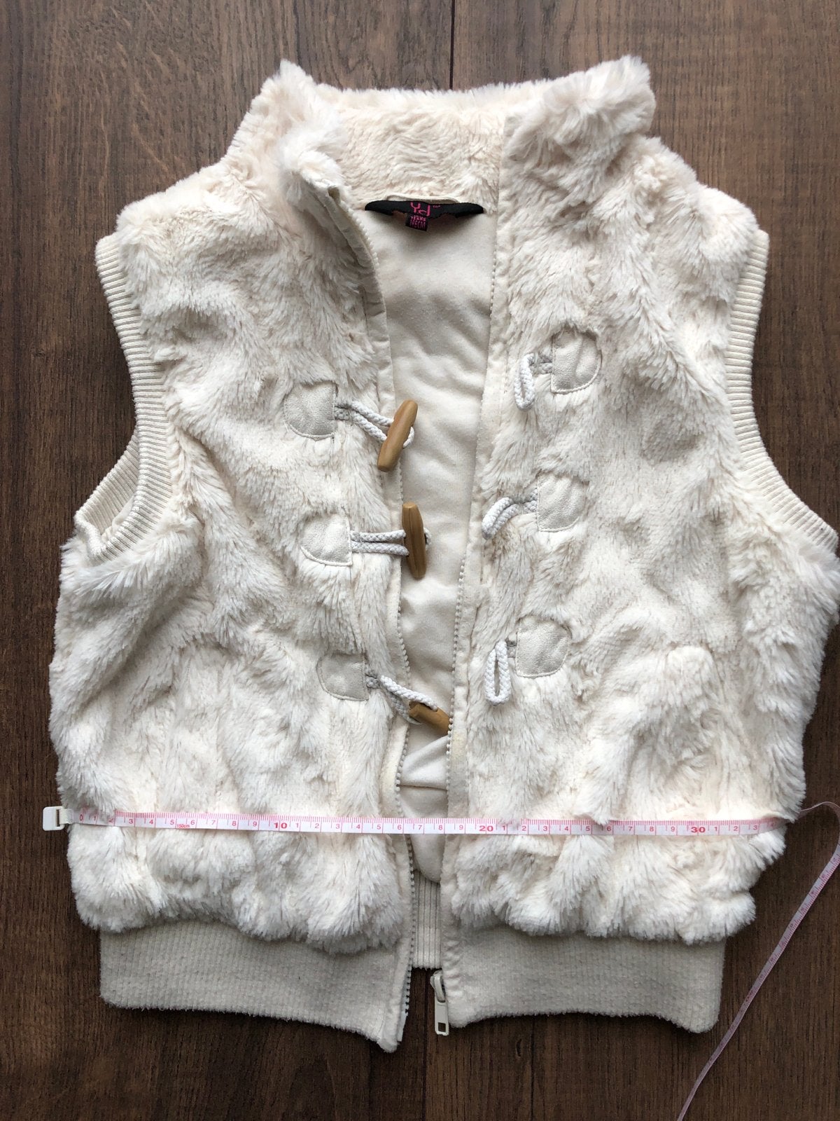 YD Crèmekleurig/Wit Bont Vest Maat 146, Ophalen of Verzenden, Gebruikt, Meisje, Trui of Vest